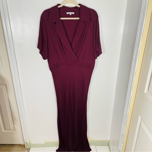 Reformation Danika Midi Dress Prune Red Size 1X - Picture 2 of 9